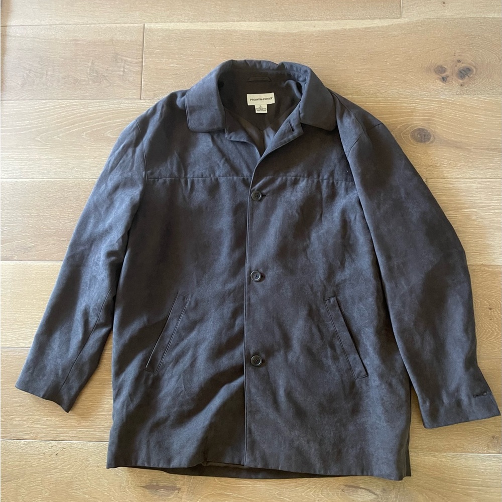 Pronto-Uomo Faux Suede Brown 3 Button Sport Coat Size XL